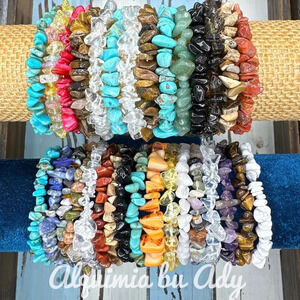 Healing crystals gemstones beaded handmade bracelets for stacking/boho/bohemian